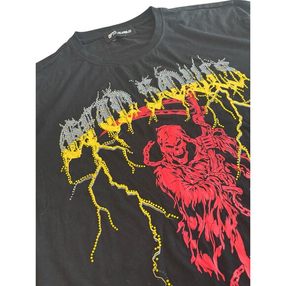 MEN'S GFTD LOS ANGELES NWOT GT-JERICK T-SHIRT 3XL BLACK RHINESTONE GFTD SOULS - Picture 2 of 6